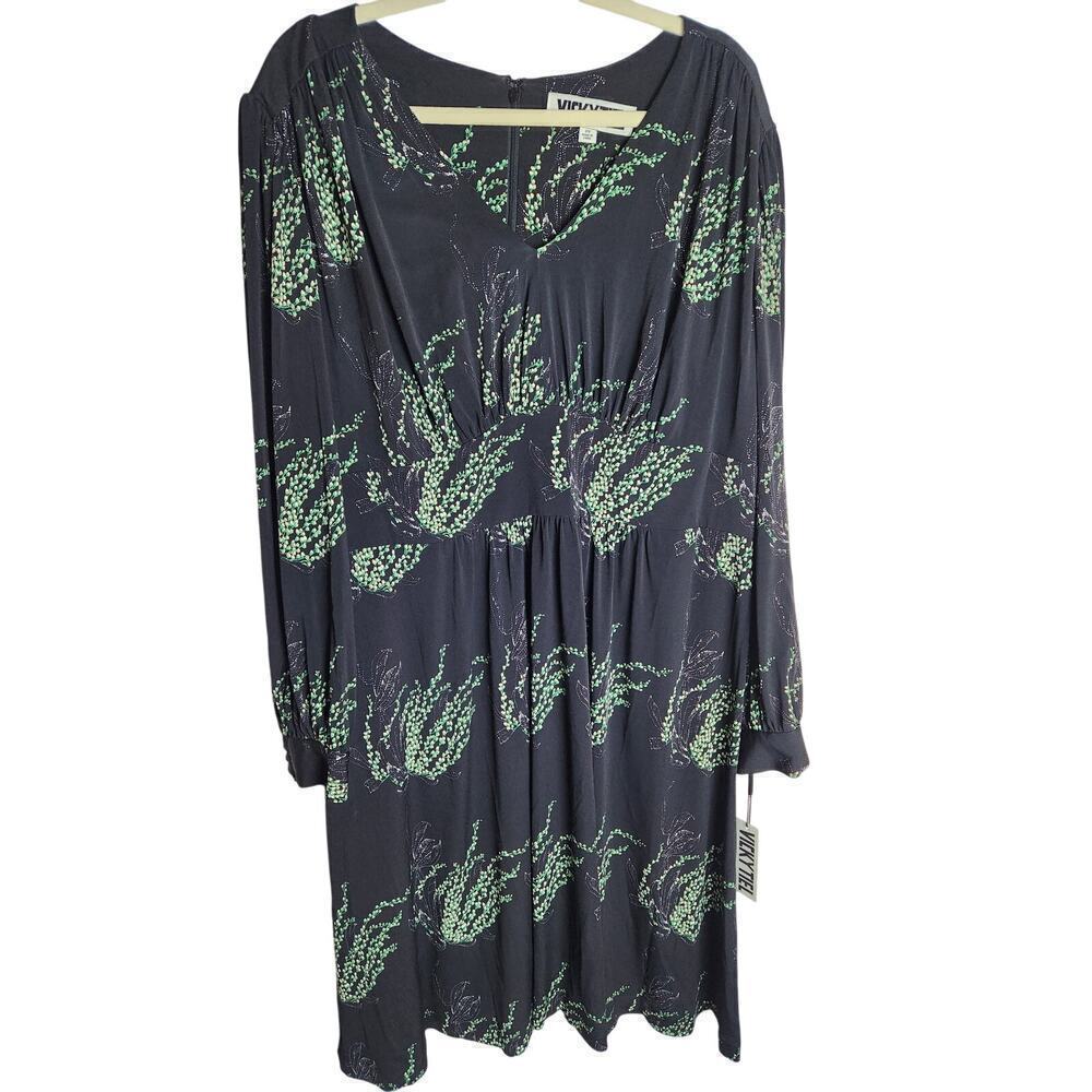 Vicky Tiel Womens printed dress sx 2X stretchy Careerwear mother of the bride